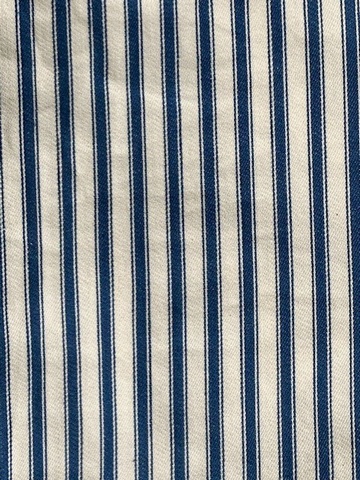Men's Drawstring Wash Bag, Cotton Ticking - Denim Blue/Cream stripes